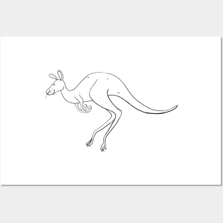 Kangaroo - Line Art Posters and Art